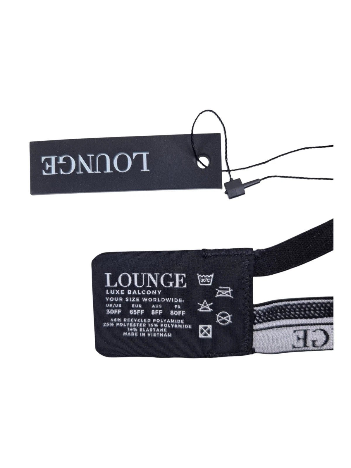 LOUNGE BH Luxe Balcony Bra EU: 65FF Schwarz Weiß Spitzen Bügel BH