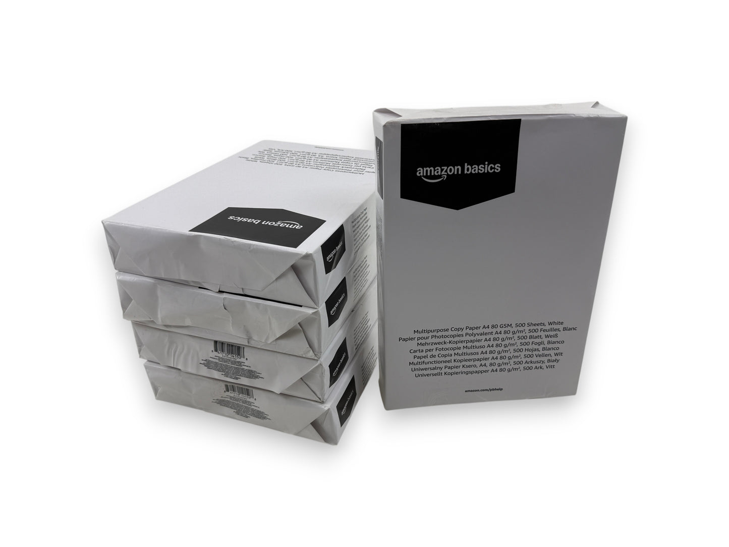 Amazon Basics Druckerpapier, DIN A4, 80 g/m², 2500Stück, 5 Pack mit je 500 Blatt