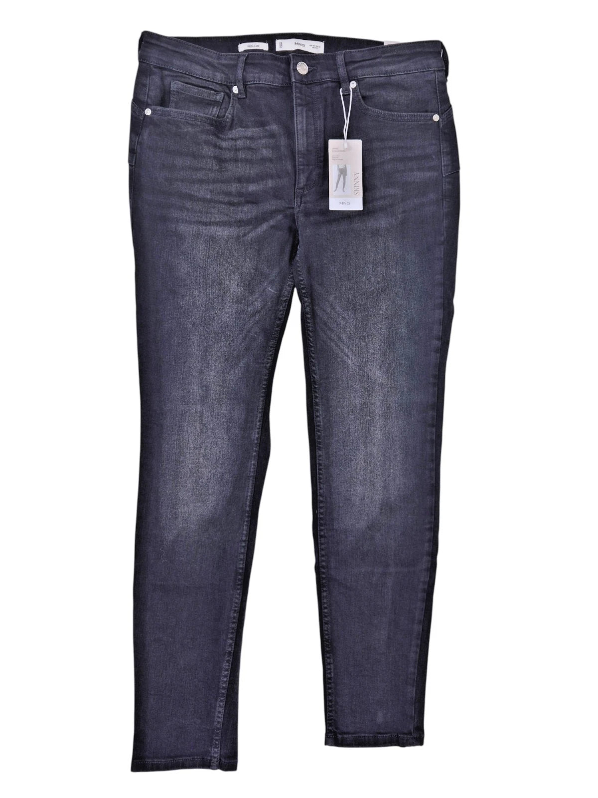 Zara Damen Jeans Gr. 44 Skinny Push Up Low Waist regular length Schwarz