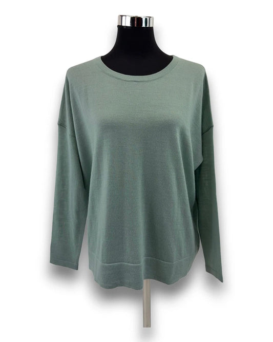 Lawrence Grey Damen Wollpullover Gr. 36 Mint Rundhals Merinowolle Pullover