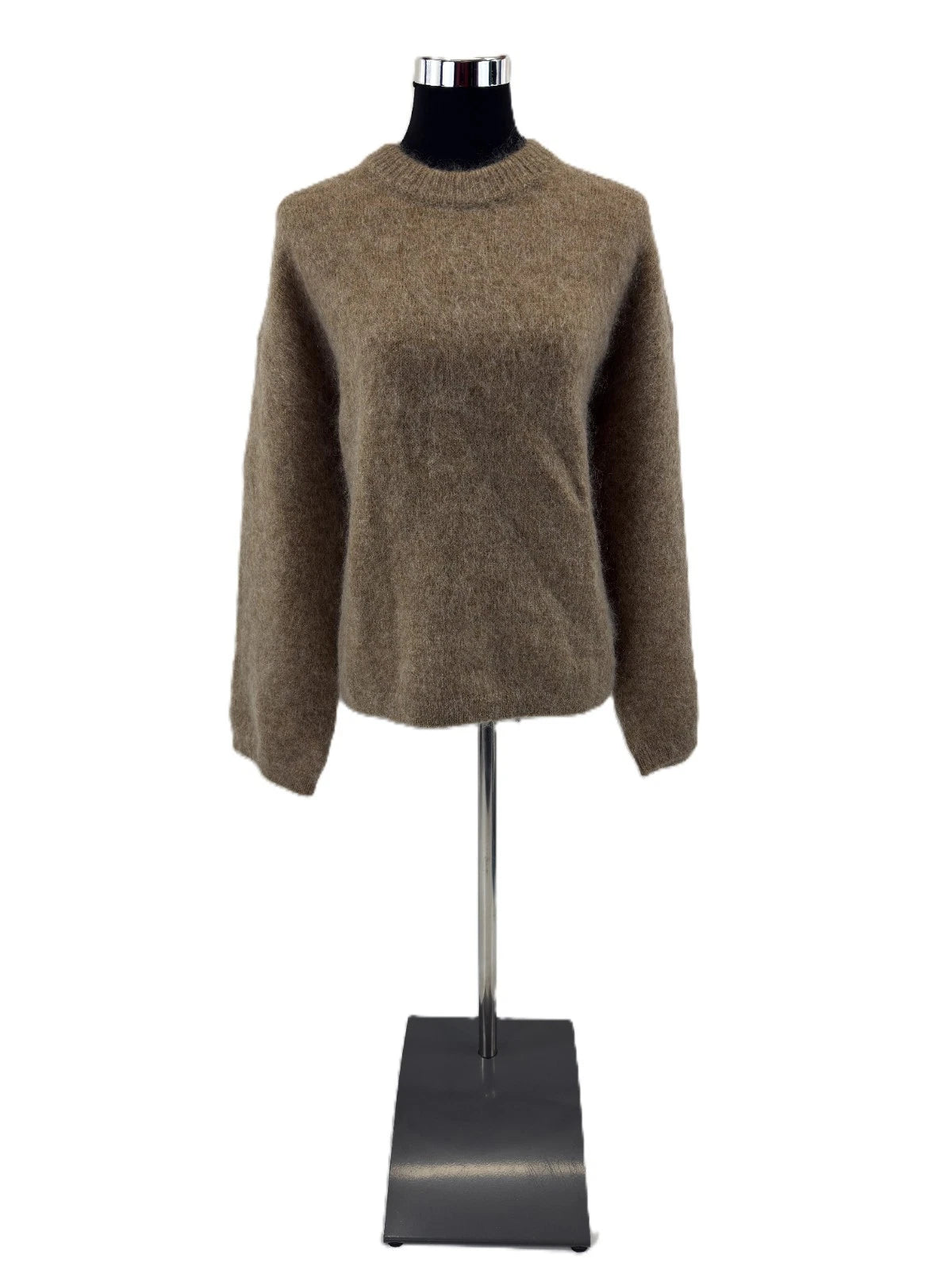 H&M Damen Oversized Pullover aus Mohairmix in Dunkelbeige Gr. M Strickpullover