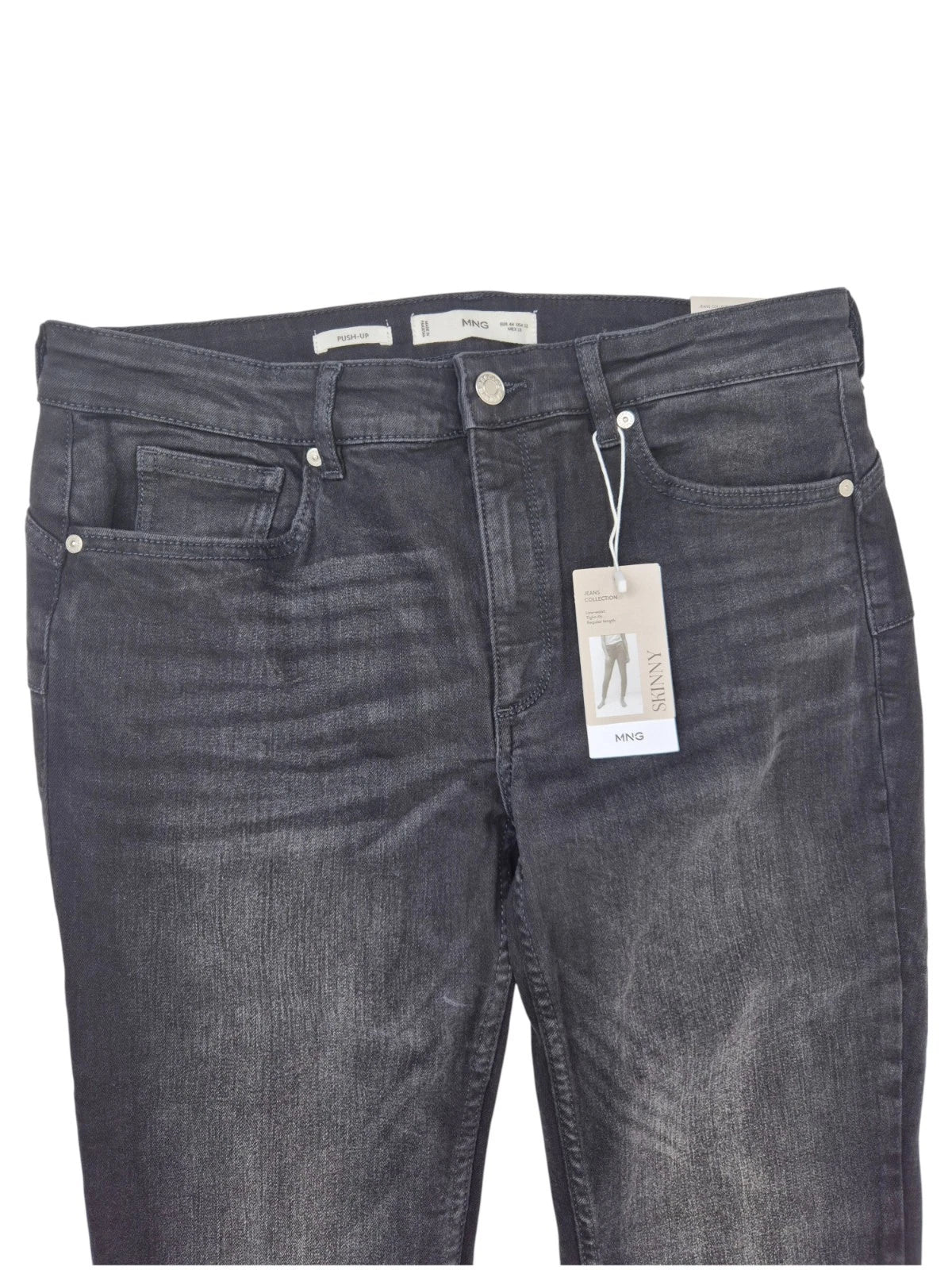 Zara Damen Jeans Gr. 44 Skinny Push Up Low Waist regular length Schwarz
