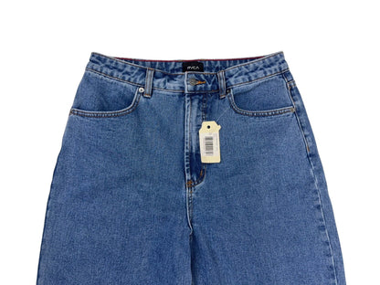 RVCA Damen Jeans Coco Relaxed Fit Gr. W30 Hose niedrige Leibhöhe blau