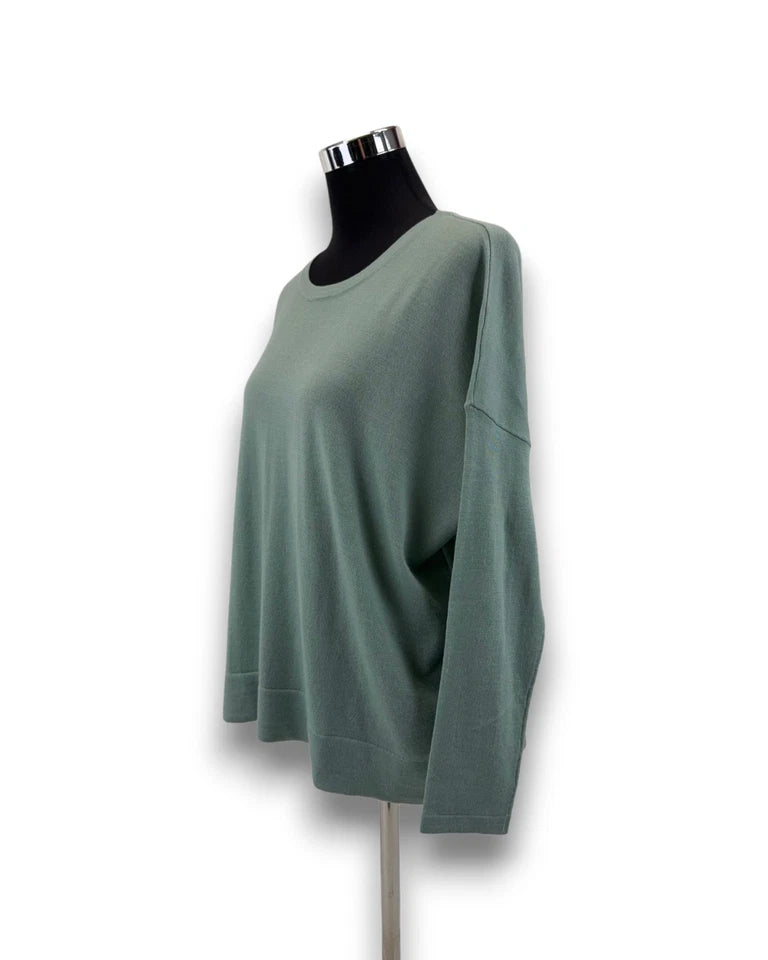 Lawrence Grey Damen Wollpullover Gr. 36 Mint Rundhals Merinowolle Pullover