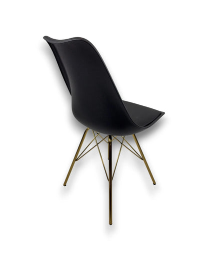 Riess Ambiente Design Stuhl Scandinavia Schwarz Goldene Beine Schalenstuhl