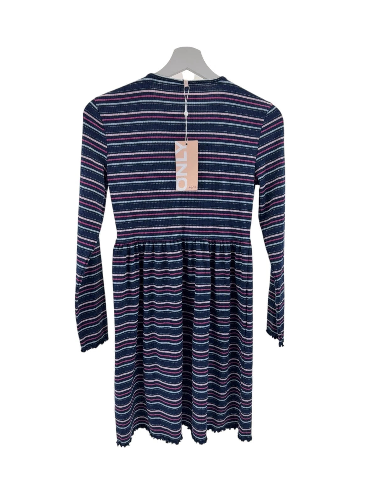 Only Kinder Mädchen Kleid gestreift Gr. 146/152 mit Glitterstreifen