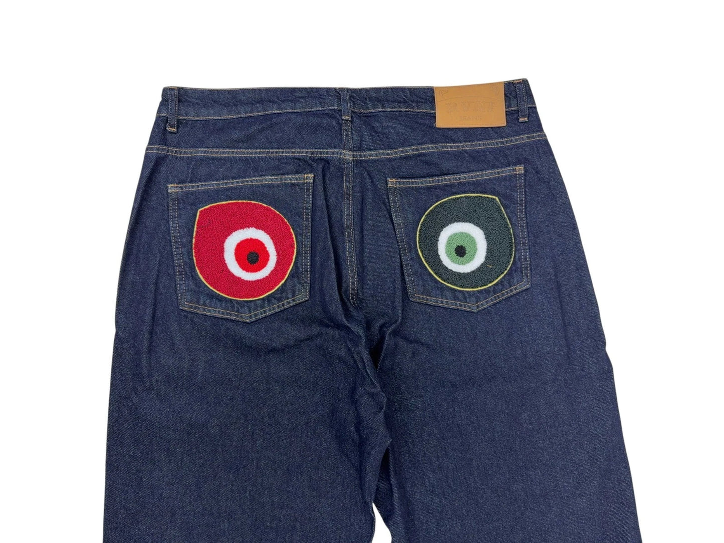 RVNI Herren Baggy Fit Jeans OG Nazar Gr. 36 Dark Blue Mit Patches hinten Hose