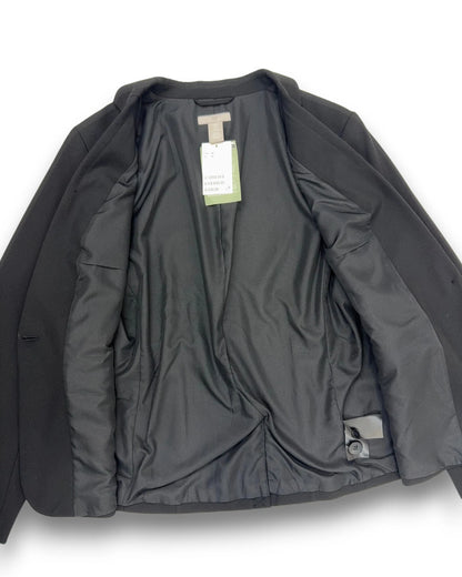 H&M Damen Blazer Gr. 44 Schwarz Tailliert Business Gehschlitz Figurformend