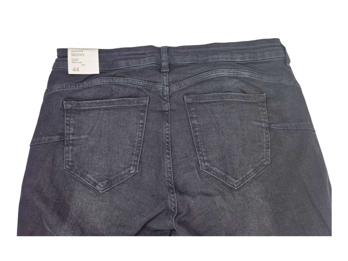 Zara Damen Jeans Gr. 44 Skinny Push Up Low Waist regular length Schwarz