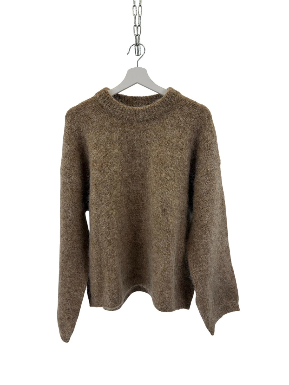 H&M Damen Oversized Pullover aus Mohairmix in Dunkelbeige Gr. M Strickpullover