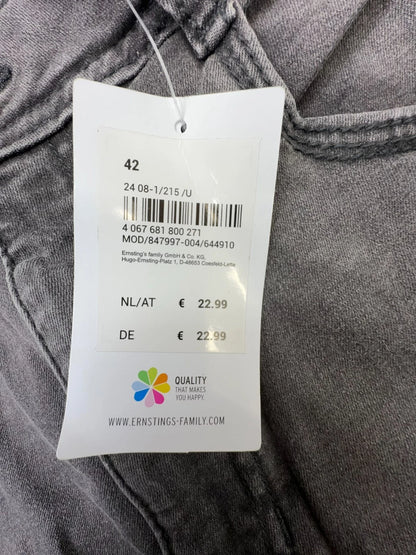 Gina Denim Damen Jeans Skiny Stretch Gr. 42 Grau Hose mit Stretchanteil