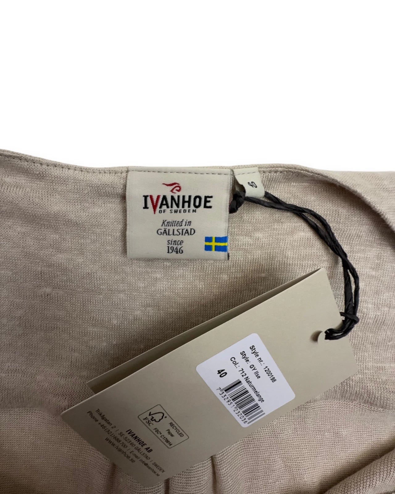 Ivanhoe Damenshirt GY Ilse Leinen Shirt Gr. 40 Naturmelange 3/4 Arm Sommershirt