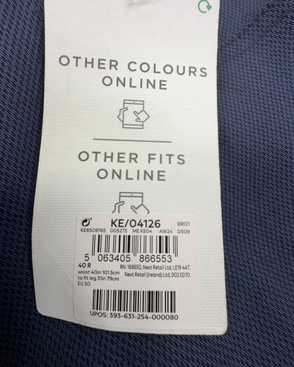 Next Herren Hose Dunkelblau W40 L31 Stretch Regular Fit Herrenhose fester Stoff