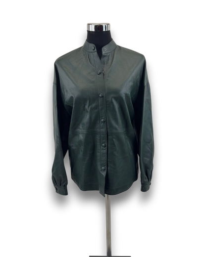 Poison Apple Damen Lederjacke – Dunkelgrün – Größe 40 Lammnappa Jacke kurz