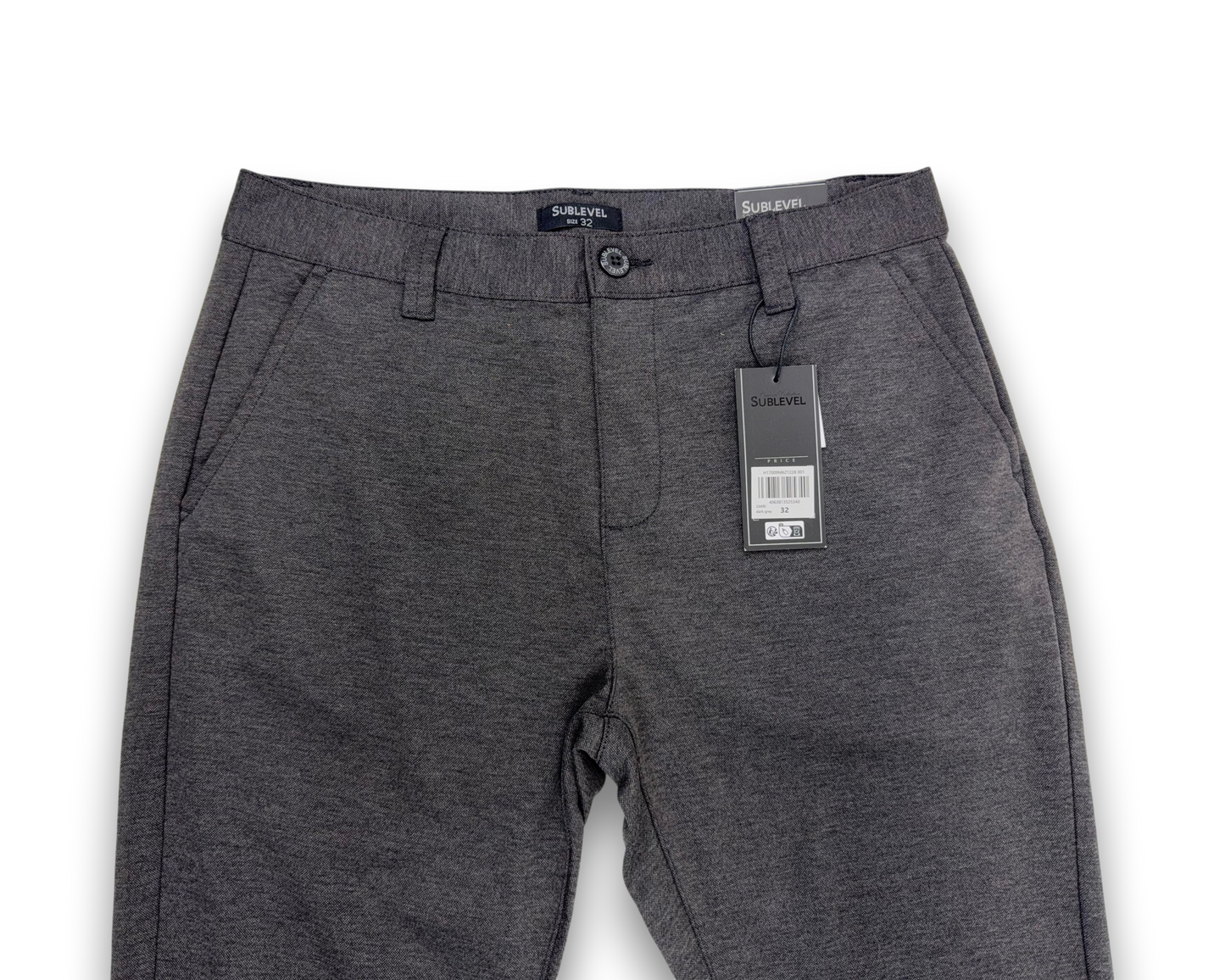 Sublevel Herren Chino Hose – Dark Grey – Größe 32 Stoffhose
