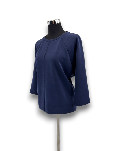 Rich & Royal Damen Sweatshirt – Dunkelblau – Größe M Pullover 3/4 Arm Loose Fit