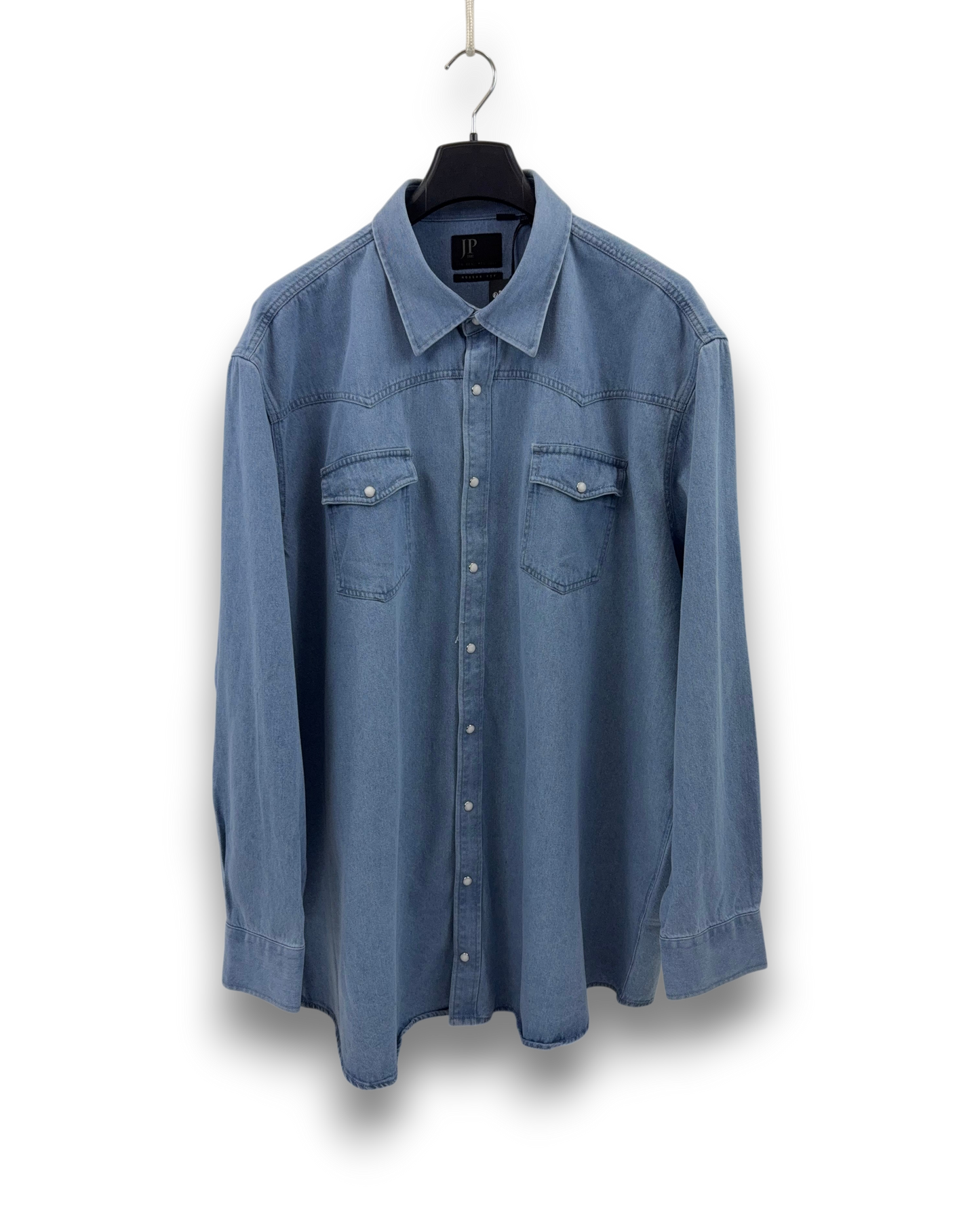 JP 1880 Herren Jeanshemd – Light Blue – Größe 5XL Modern Fit Hemd Herrenhemd