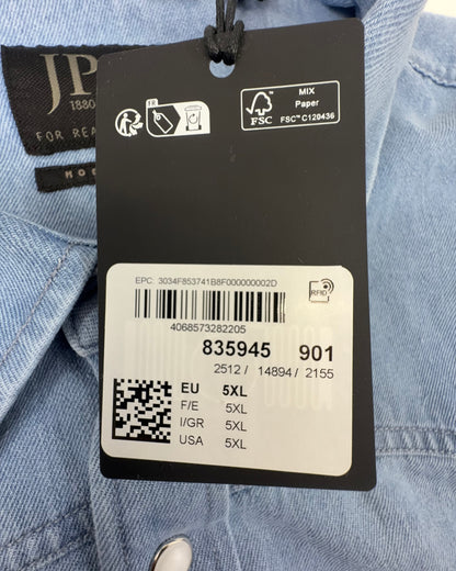 JP 1880 Herren Jeanshemd – Light Blue – Größe 5XL Modern Fit Hemd Herrenhemd