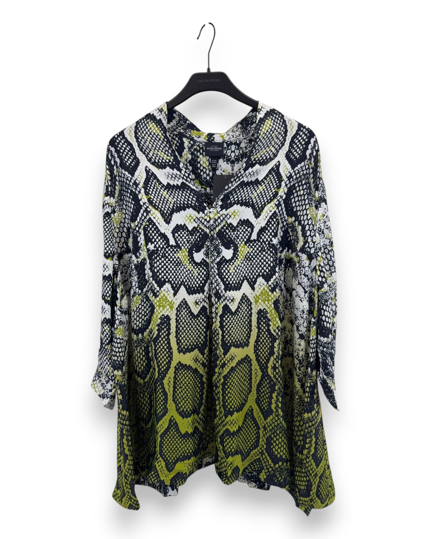 ULLA POPKEN Damen Tunika 3/4 Arm Gr. 50/52 Schlangen Optik Bluse Oberteil