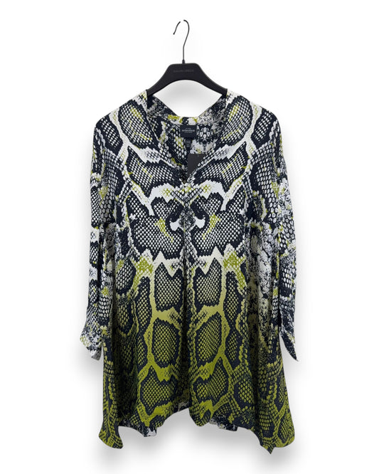 ULLA POPKEN Damen Tunika 3/4 Arm Gr. 50/52 Schlangen Optik Bluse Oberteil