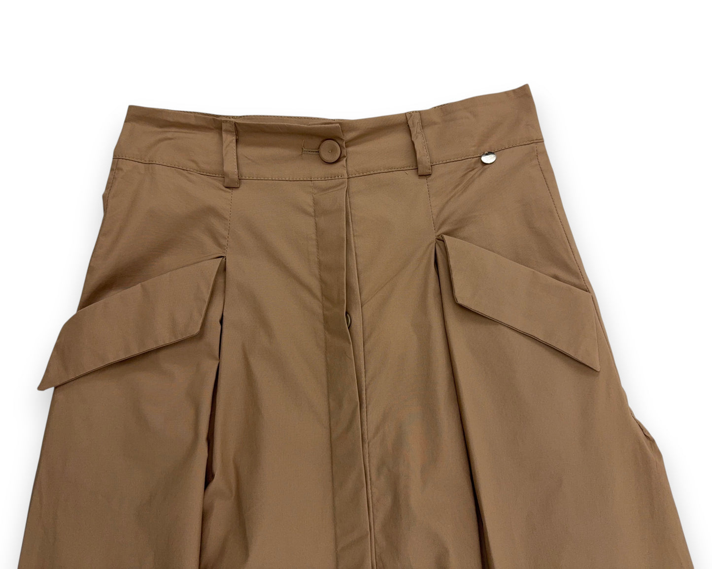 Rinascimento Damen Rock Gr. S Midirock Gonna Skirt Beige Knopfleiste Sommerrock