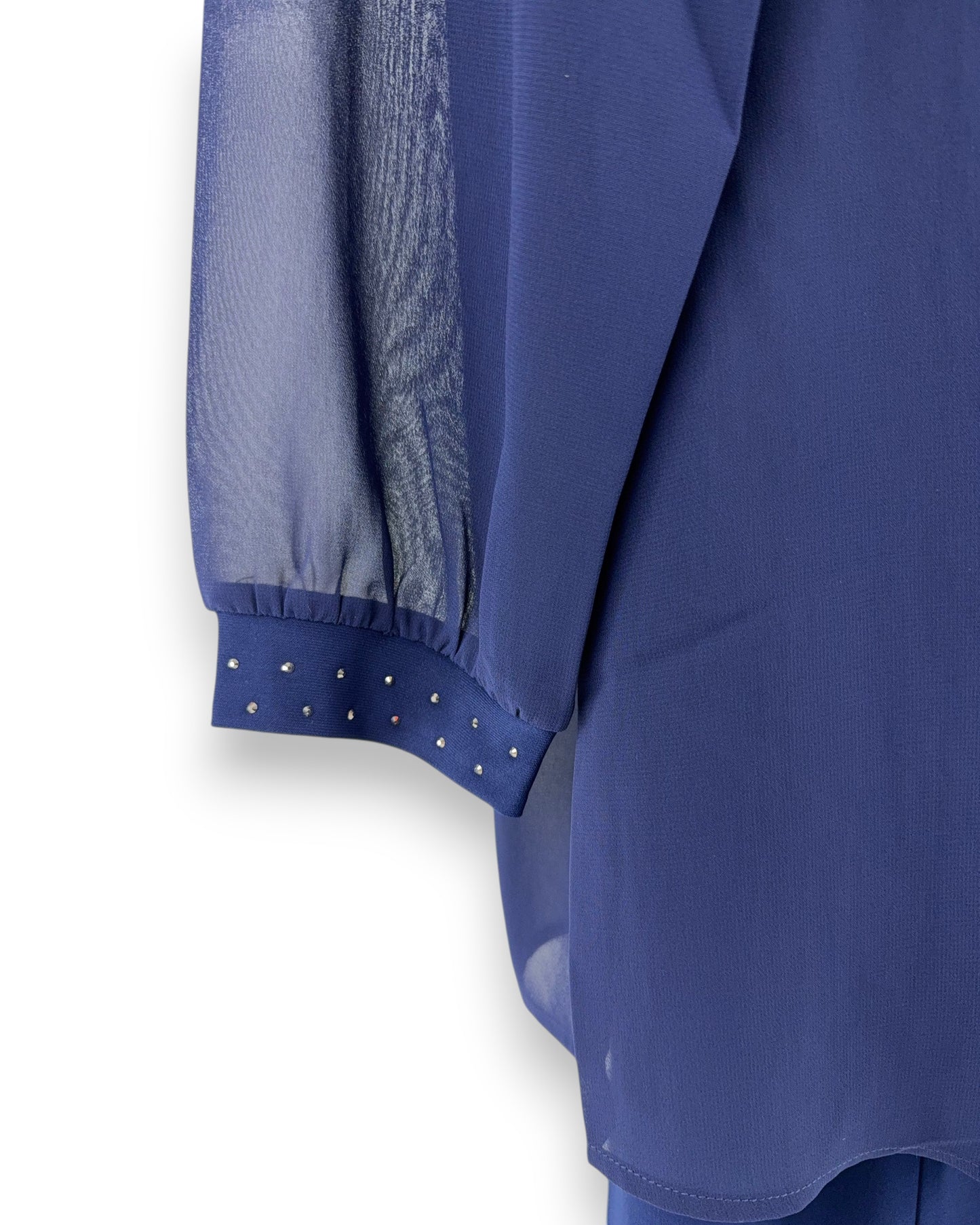 Goldner Kleid mit Chiffonjäckchen Gr 21 Marineblau Slinky Glitzersteine Sommer