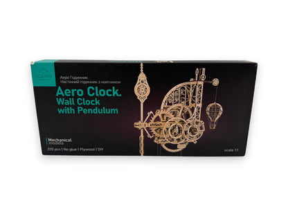 UGEARS Aero Clock 3D Holzpuzzle Wanduhr Modellbausatz Pendeluhr Steampunk