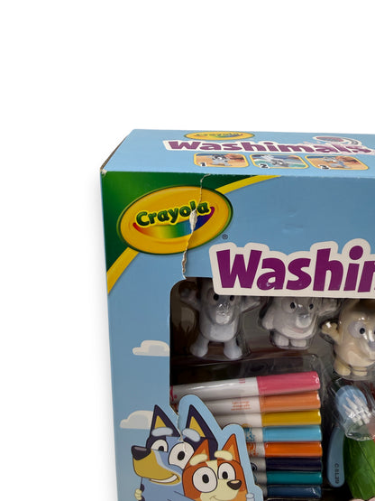 Crayola Washimals Bluey Kreativ Set Pool 5 Welpen 8 Filzstifte Spielset B-Ware