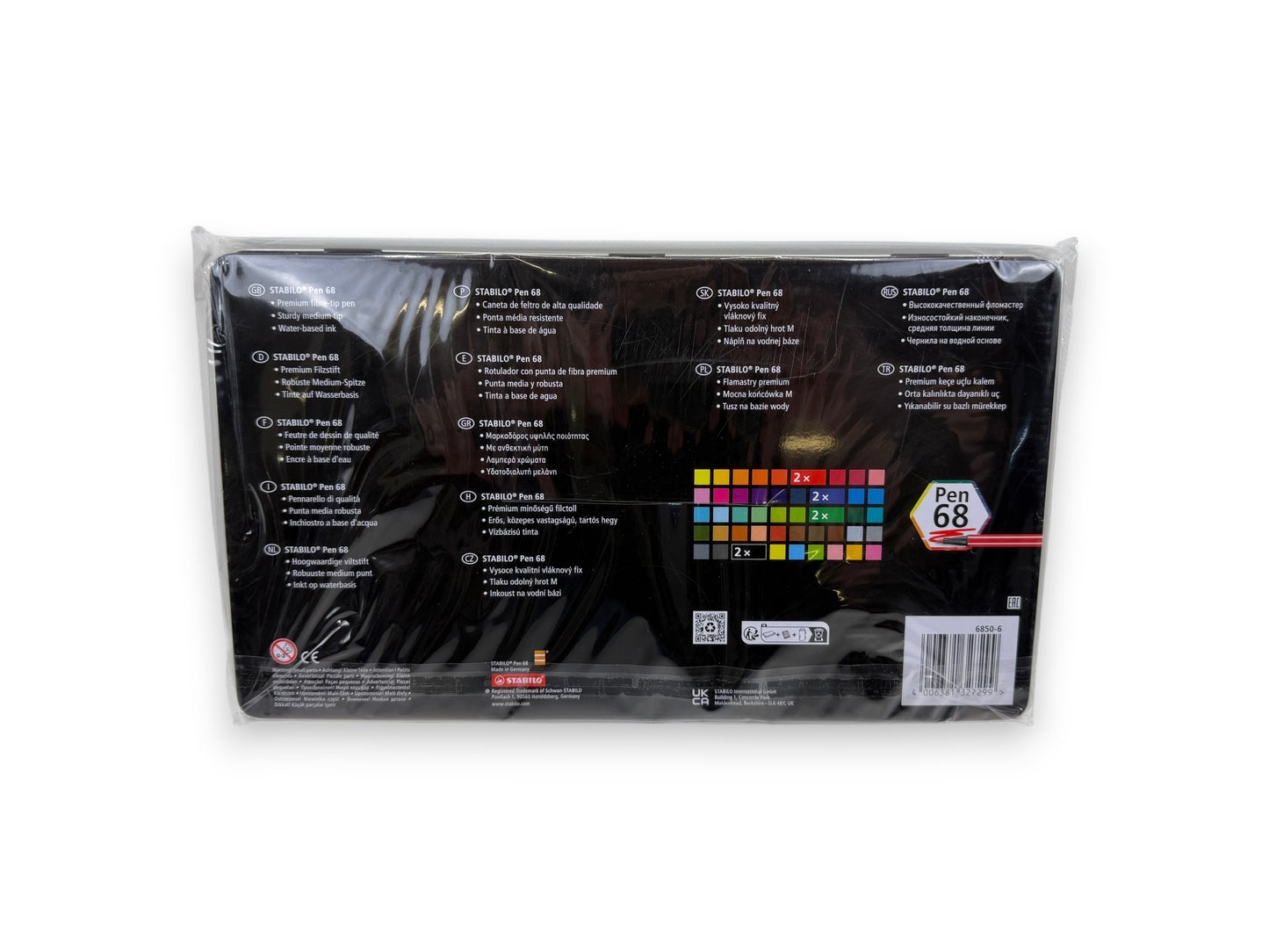 STABILO Pen 68 ARTY Premium Filzstift 50 Stück im Metalletui Filzstifte Set