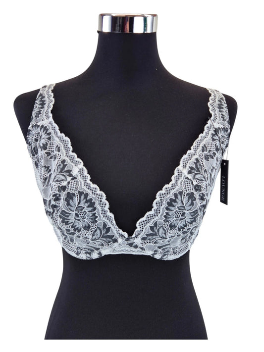 LOUNGE BH Luxe Balcony Bra EU: 65FF Schwarz Weiß Spitzen Bügel BH